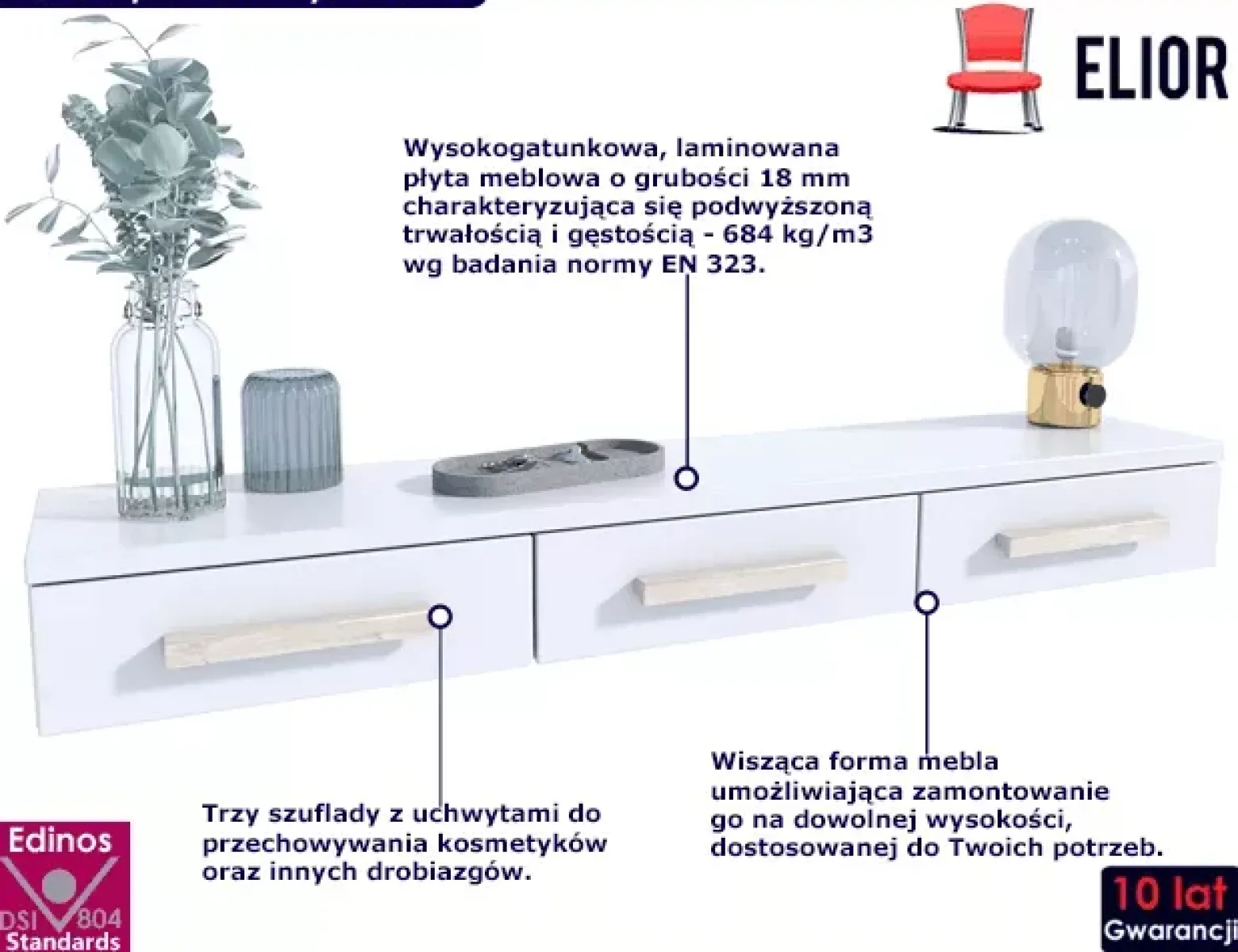 Półka wisząca z szufladami - Manix