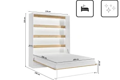Półkotapczan Perfekt 160x200 pionowy Dąb+Czarny
