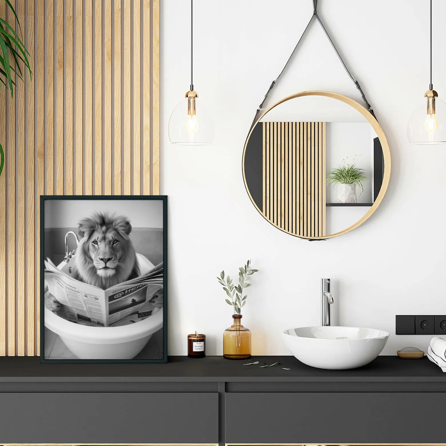 Plakat Lew we wannie 20x30cm