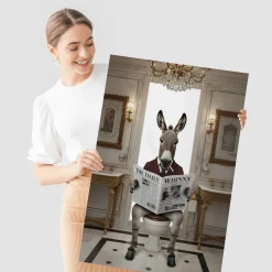 Plakat Osioł z gazetą 20x30cm
