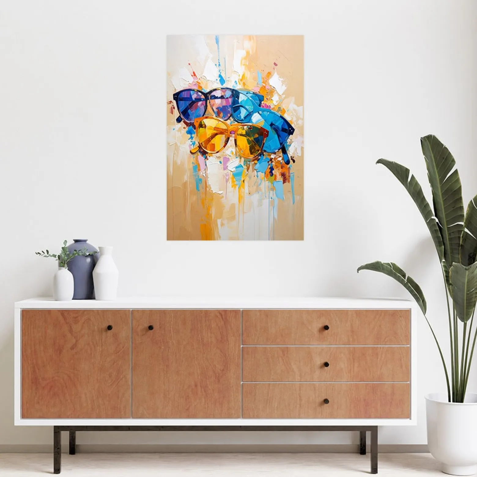 Plakat samoprzylepny do salonu Feeby Okulary przeciwsłoneczne 20x30