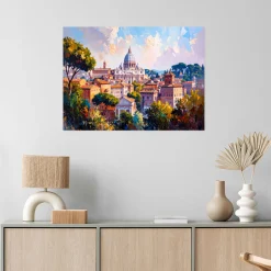 Plakat samoprzylepny do salonu sypialni Feeby biura Panorama Rzymu 30x20
