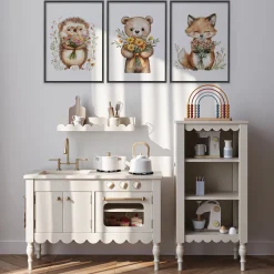 Plakaty Misie z kwiatami SET 3x A4
