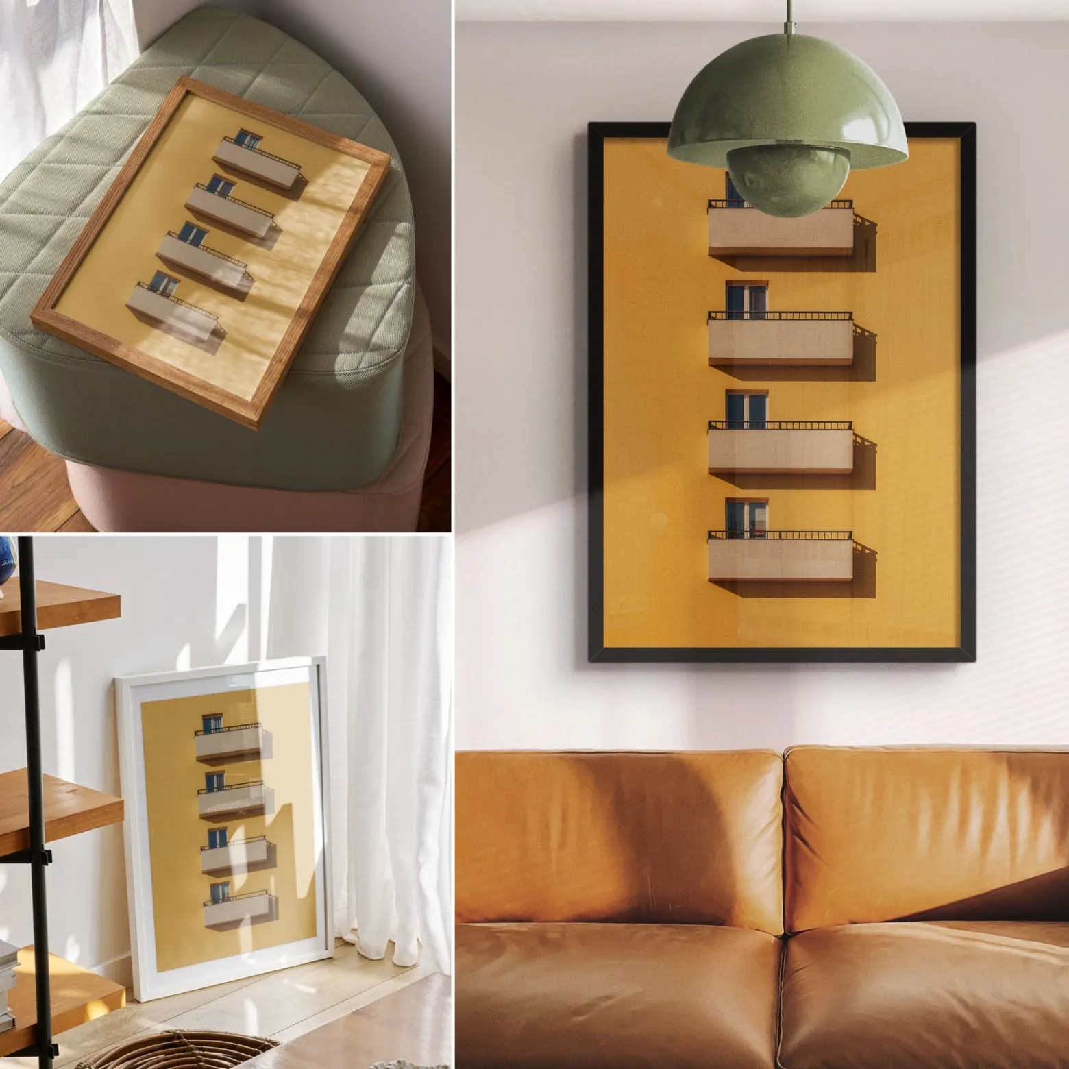 Plakaty canvas A4 Żółta fasada balkony minimalizm projektu El