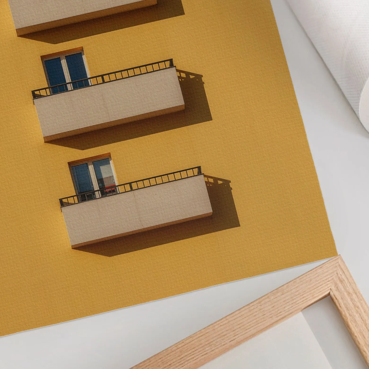 Plakaty canvas A4 Żółta fasada balkony minimalizm projektu El