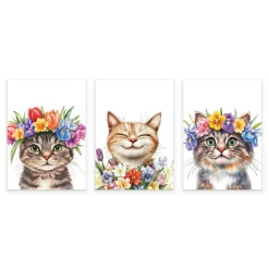 Plakaty Misie z kwiatami SET 3x A4