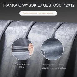 Plandeka gruba płachta mrozoodporna wodoodporna wzmacniana mocna 4.8x 6m
