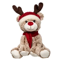 Pluszowy renifer w czapce, 35 cm