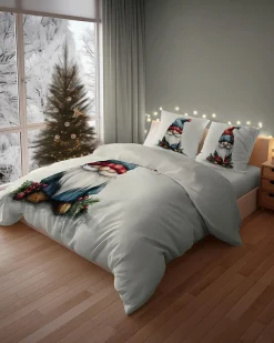 Pościel świąteczna Merry Christmas 160x200 kremowa