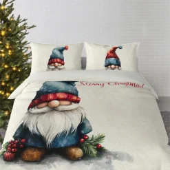 Pościel świąteczna Merry Christmas 160x200 kremowa