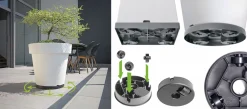 Podstawka pod doniczkę na kółkach antracyt 36,6 cm IPRR370-S433