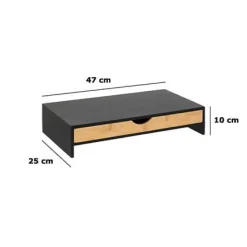 PODSTAWKA POD MONITOR Blackbamboo z szufladą BAMBUS i MDF