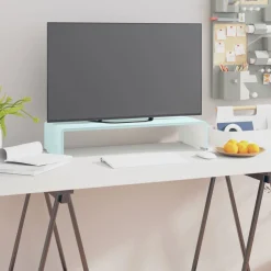 Podstawka pod monitor / TV zielone szkło 60x25x11 cm