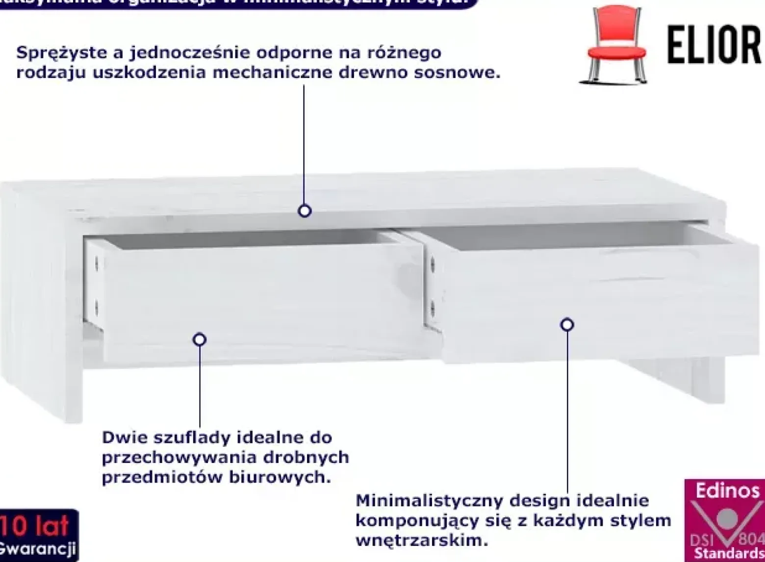 Podstawka pod monitor z drewna sosnowego - Tiska