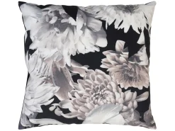 Poduszka dekoracyjna Flower 45x45 cm czarno-beżowa