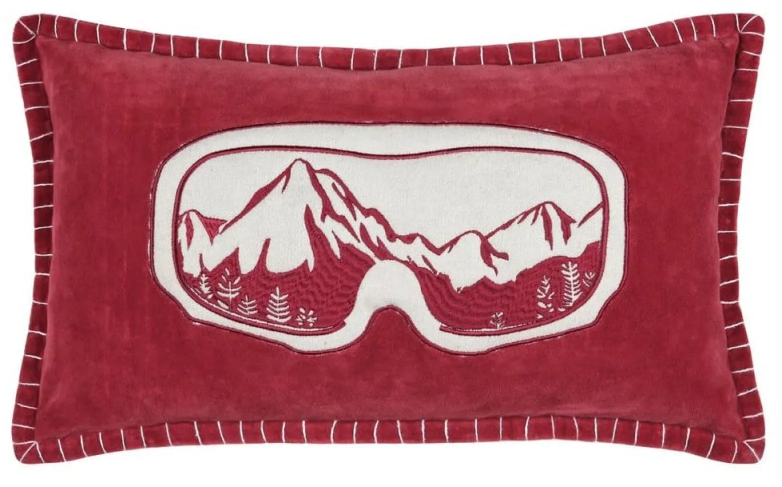 Poduszka Dekoracyjna CHAMONIX 30x50 cm Gogle Góry Czerwona do Salonu