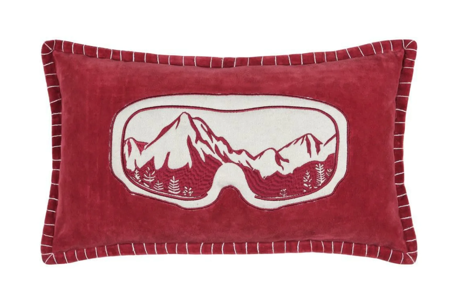 Poduszka Dekoracyjna CHAMONIX 30x50 cm Gogle Góry Czerwona do Salonu