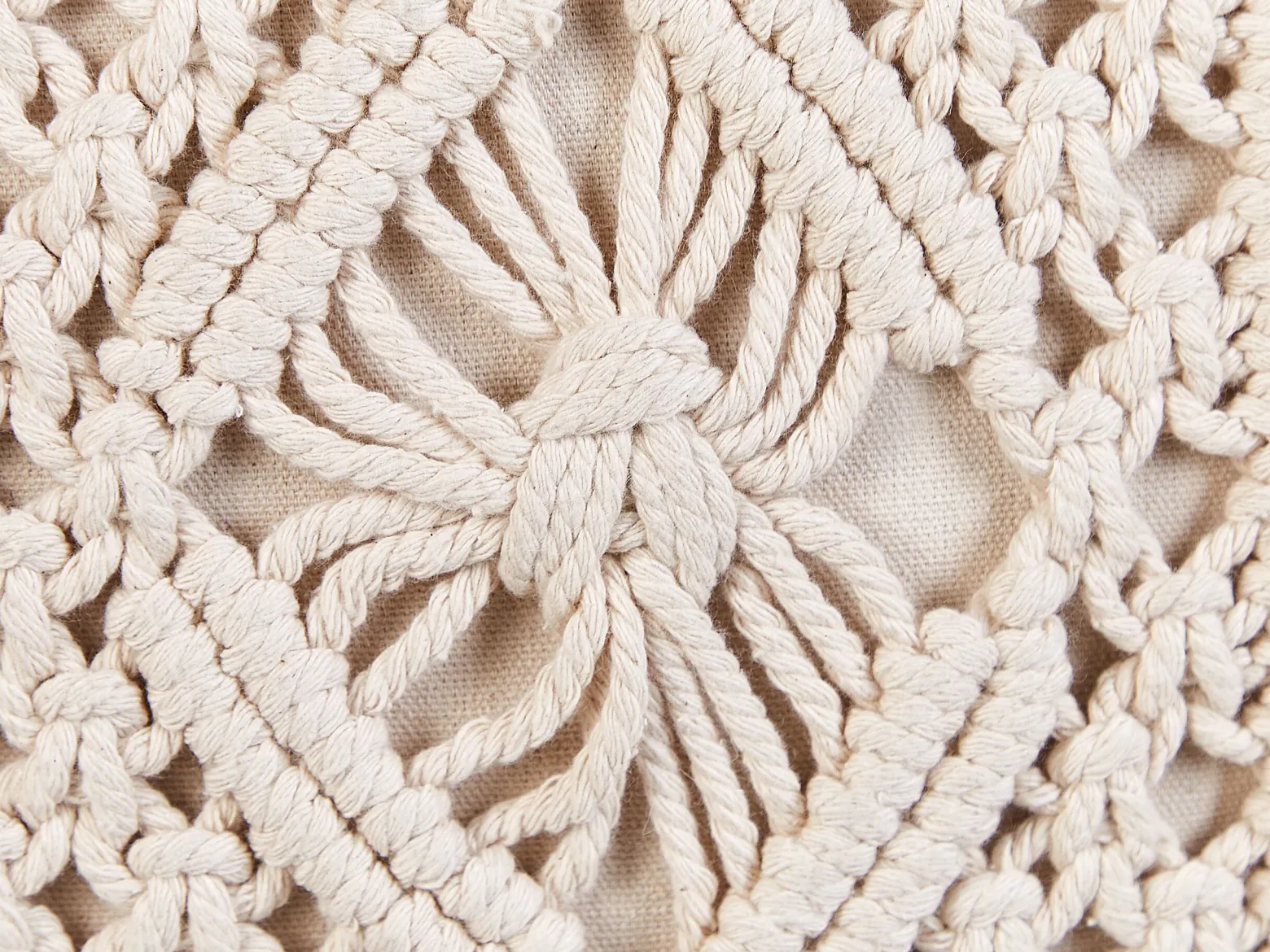 2 poduszki makrama boho 45 x 45 cm beżowy