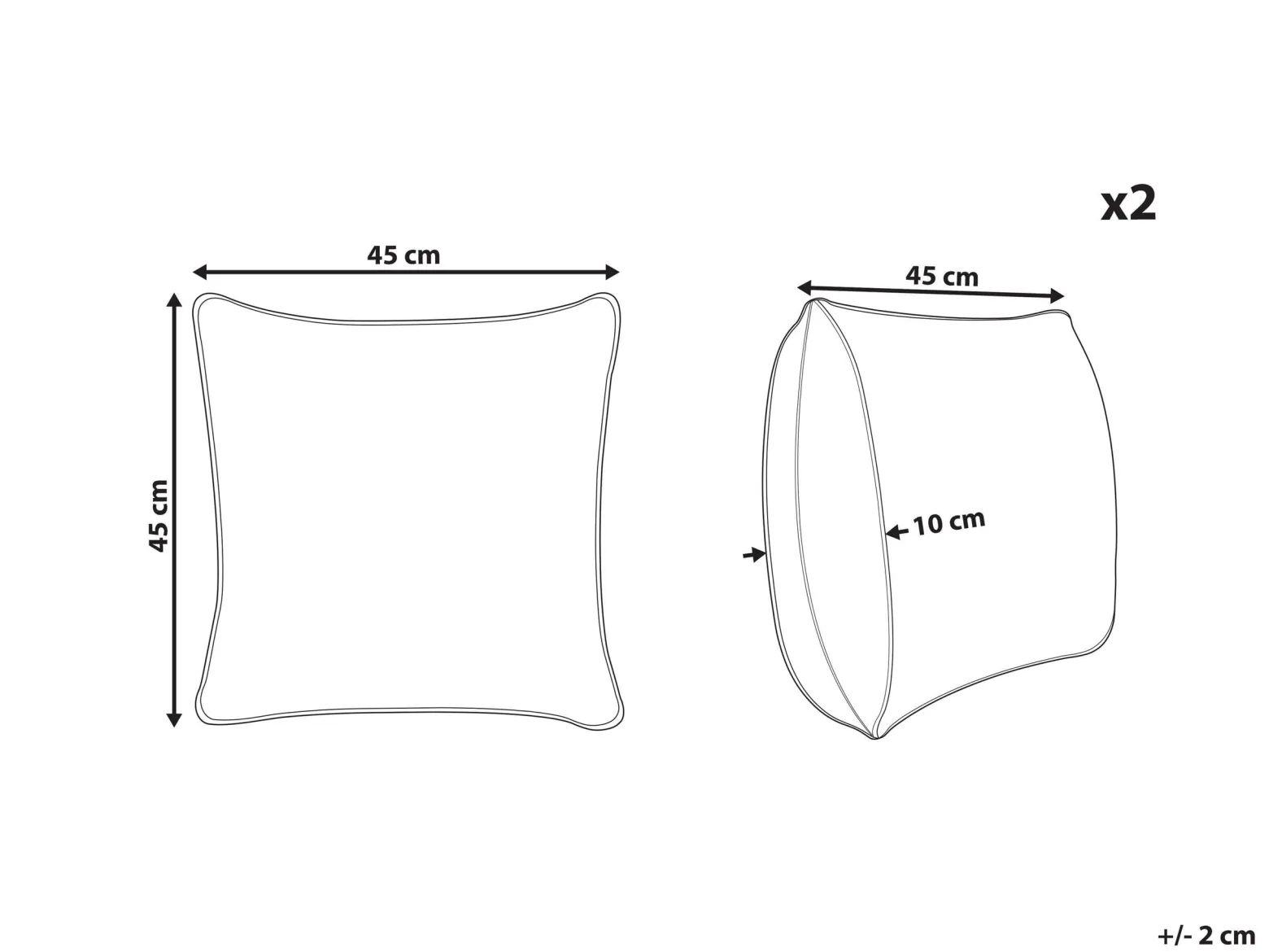 2 poduszki makrama boho 45 x 45 cm białe