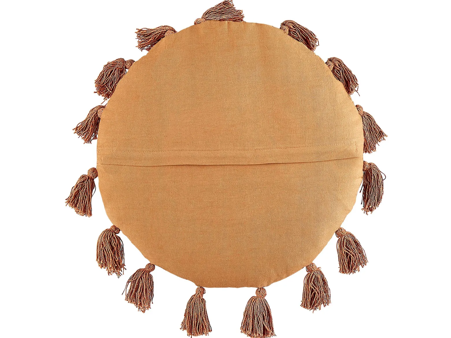 2 poduszki okrągłe frędzle 45 cm pomarańczowe