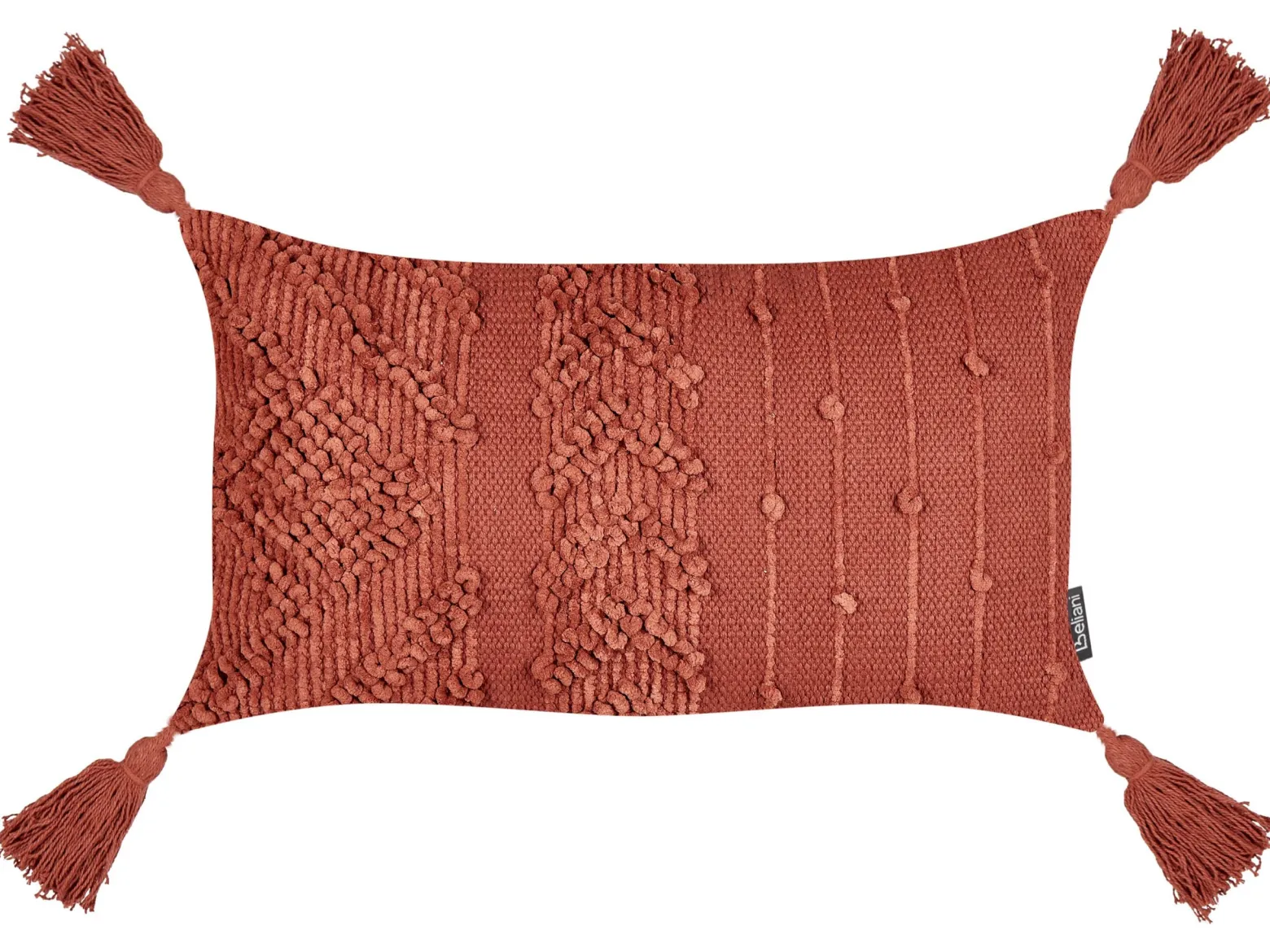 2 poduszki z frędzlami 30x50 cm czerwone