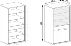 Pojemna witryna 92 cm milano Mediolan przeszklenia