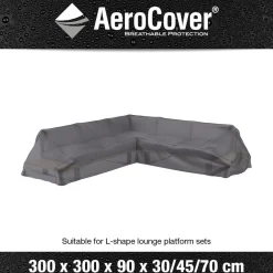 Pokrowiec na zestaw ogrodowy narożny 7886 300x300x70 AeroCover szary