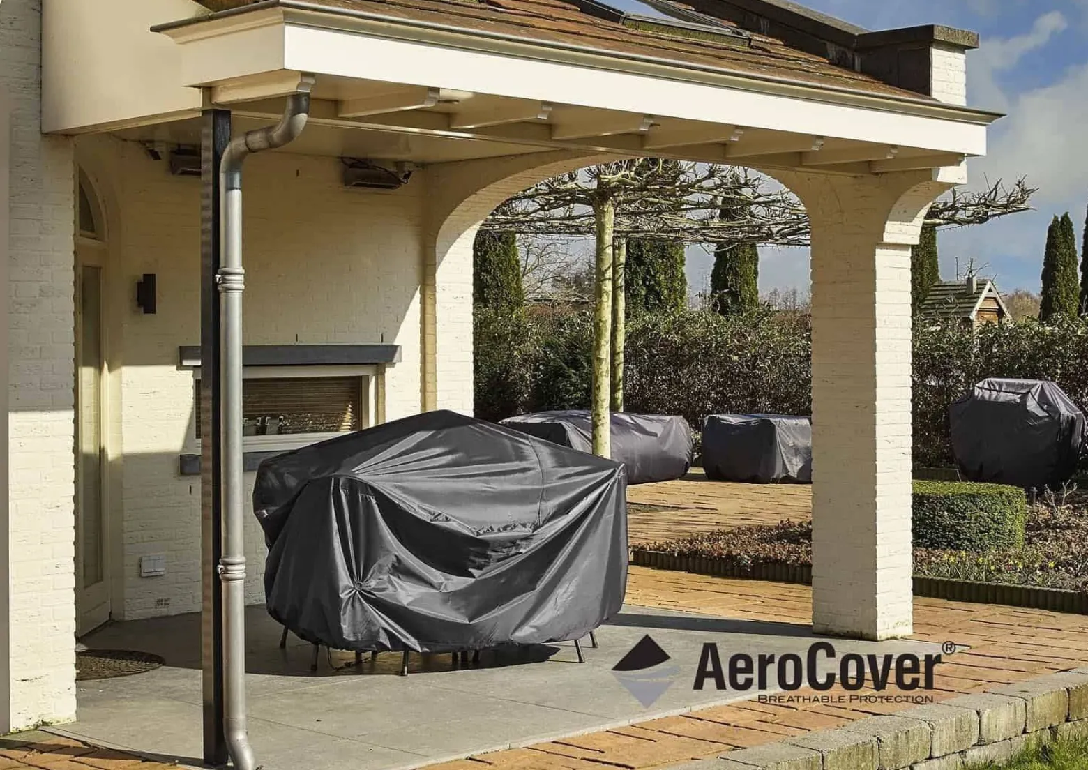 Pokrowiec na meble ogrodowe 7930 150x180x85 AeroCover szary