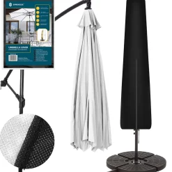 Pokrowiec na parasol ogrodowy 205cm wodoodporny czarny