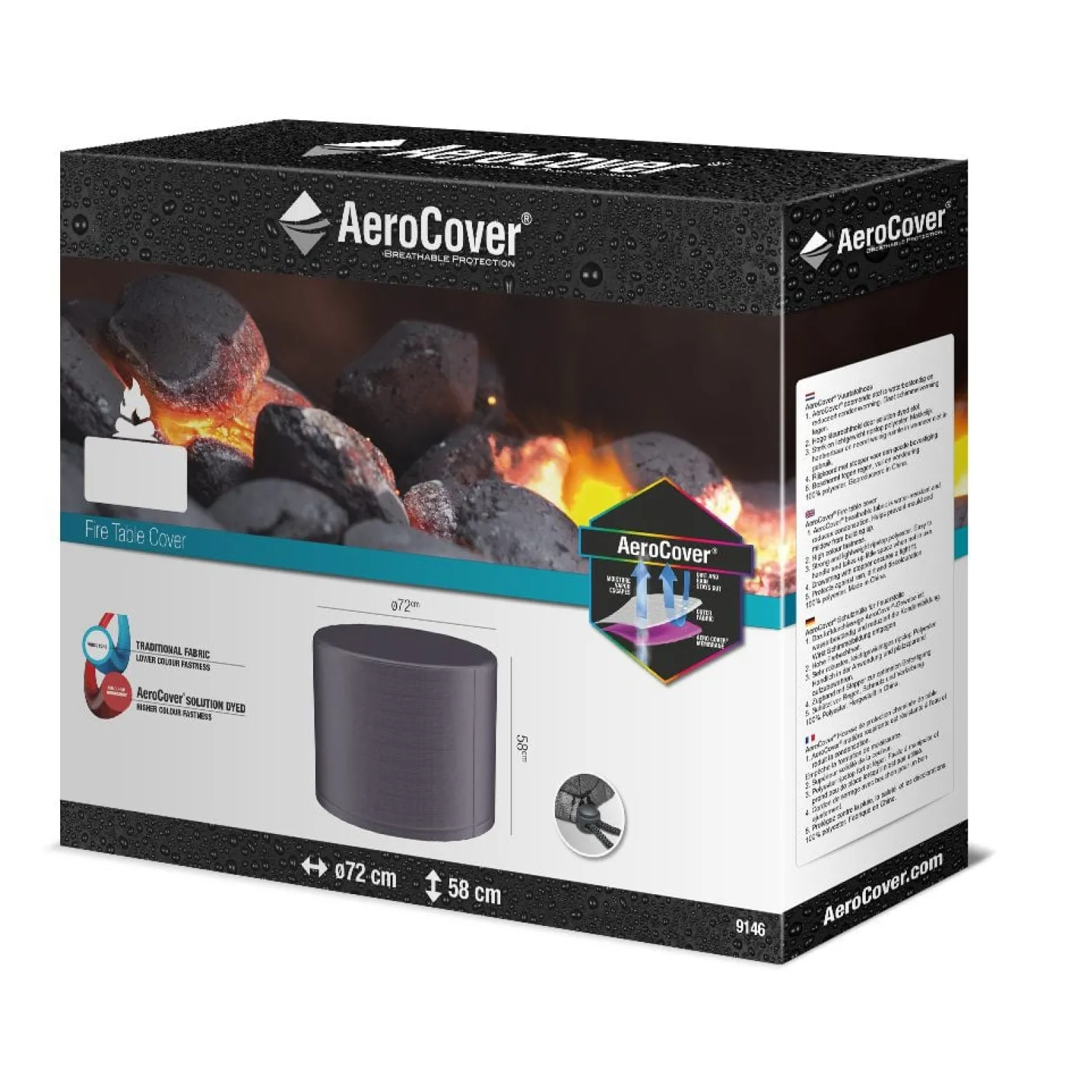 Pokrowiec ogrodowy na stolik 9146 Ø72x58 AeroCover szary