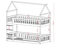 POLA 90x200 białe łóżko piętrowe Lano Meble