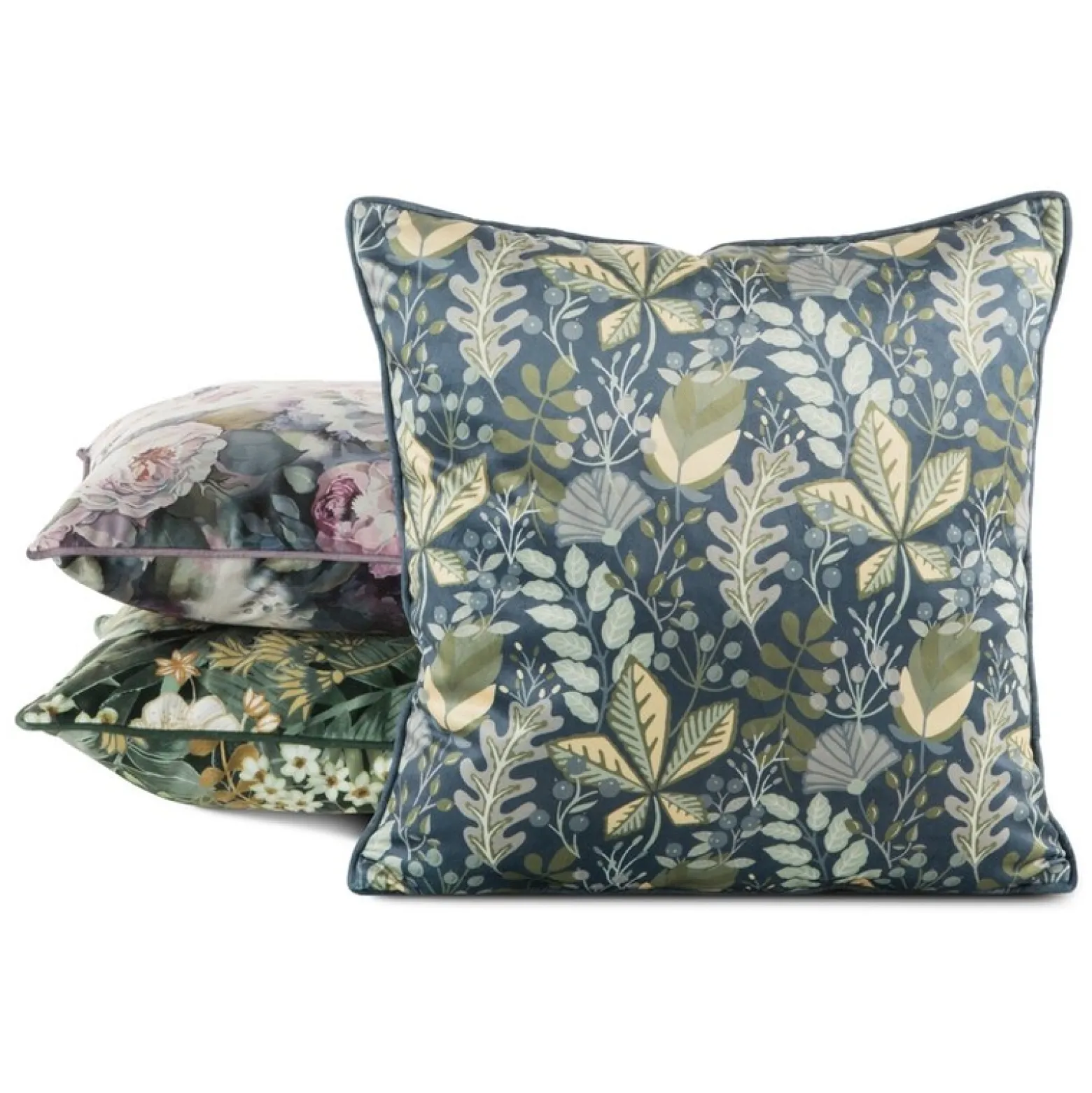 Poszewka dekoracyjna Velvet 45x45 cm grantowo- zielona