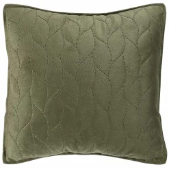 Poszewka 40x40 Verde zielona welurowa liście dwustronna