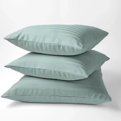 Poszewka adamaszkowa 50x60 miętowa jednobarwna paski 1 cm Pure