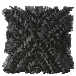 Poszewka 45x45 Mirena czarna falbanki