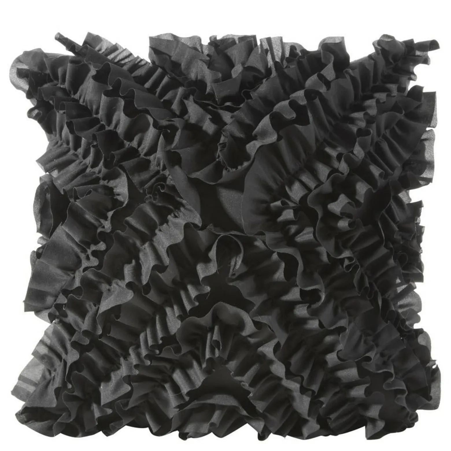 Poszewka 45x45 Mirena czarna falbanki