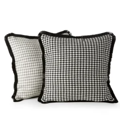 Poszewka 45x45 Pepitka 2B srebrna biała