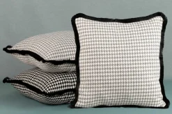 Poszewka 45x45 Pepitka 2B srebrna biała
