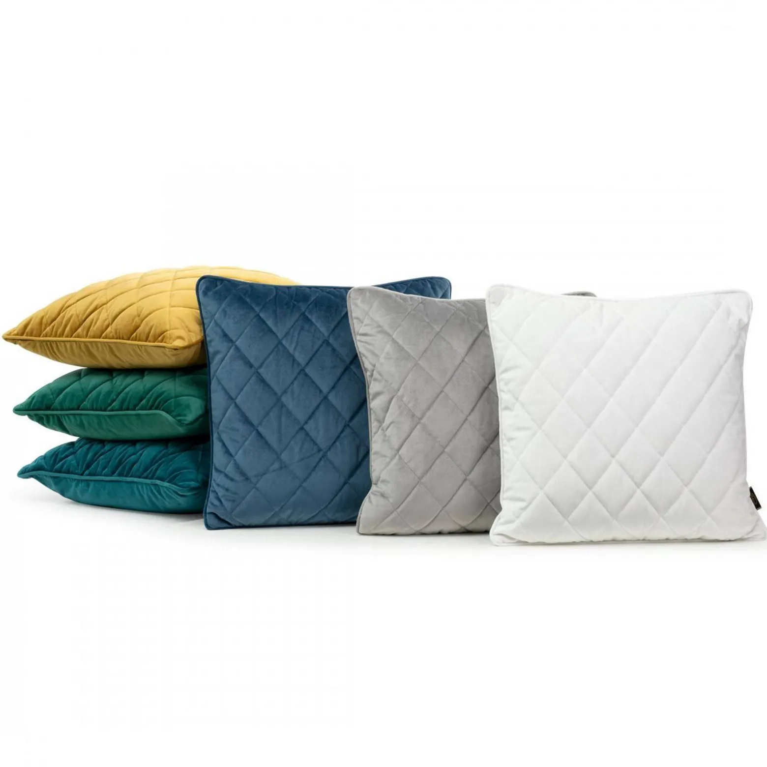 Poszewka 45x45 Velvet 27 G biała welurowa geometryczna
