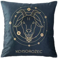Poszewka 40x40 Zodiak Koziorożec turkusowa ciemna welurowa