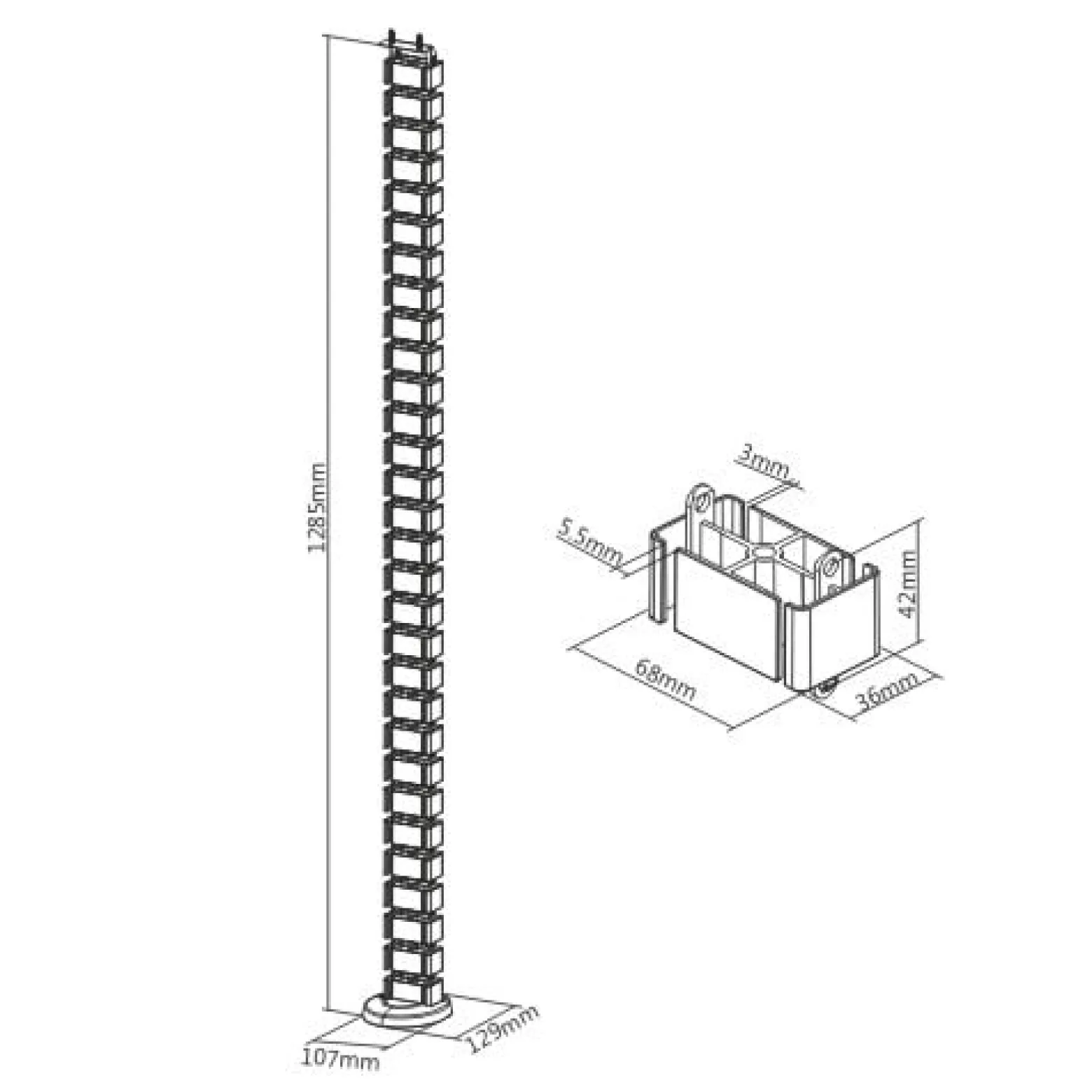 Prowadnica Kablowa Spacetronik SPK-180S 130cm Organizer