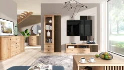 Przedpokój CALI C-25 z lustrem 2 drzwi 2 szuflady lamele dąb artisan