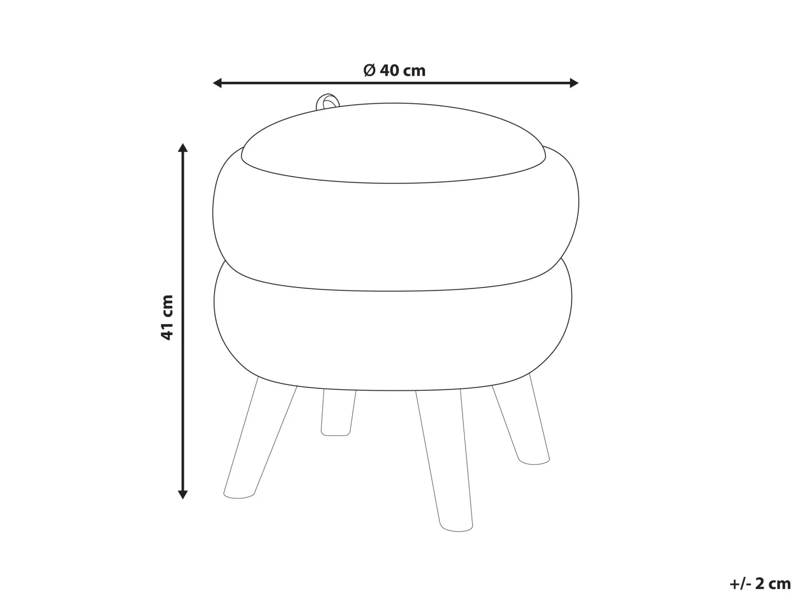 Puf ze schowkiem HAWLEY Szenil Beżowoszary 40 cm