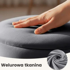 Pufa otwierana ze schowkiem welurowa 40 cm LUNA Grafit