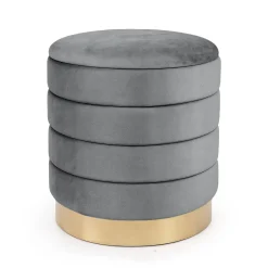 Pufa otwierana ze schowkiem welurowa 40 cm LUNA Grafit