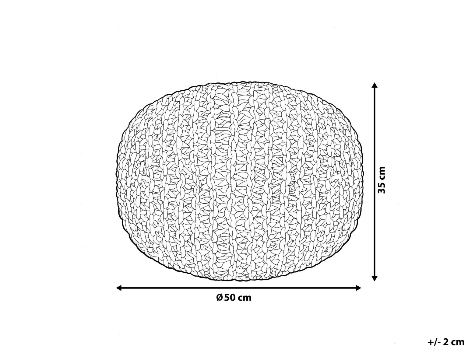 Pufa pleciona bawełniana 50 x 35 cm szara
