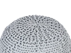 Pufa pleciona bawełniana 50 x 35 cm szara