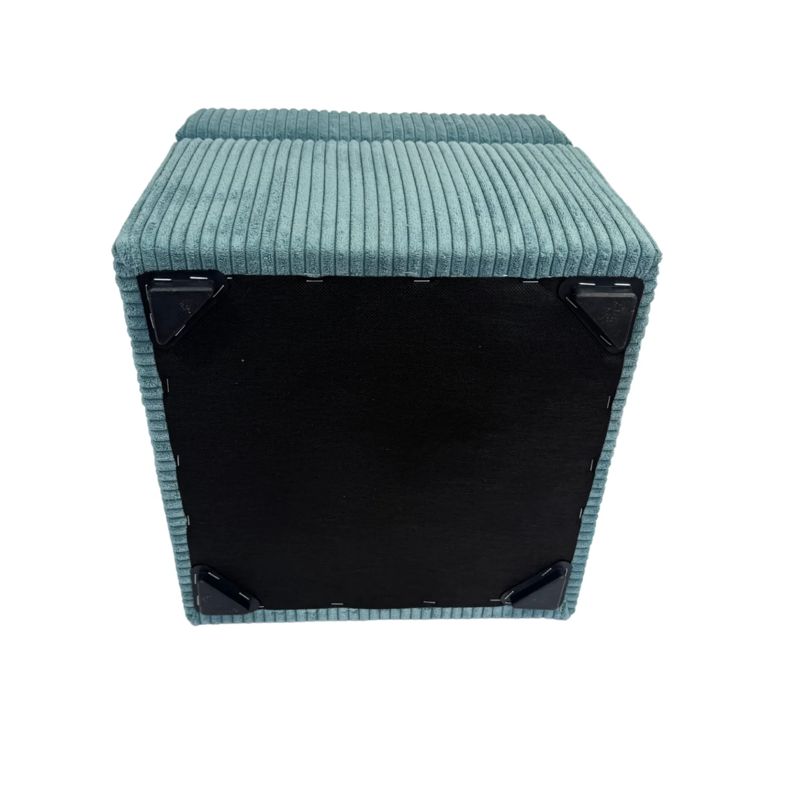 Pufa sztruks POSO 40x40 tapicerowana kwadratowa ze schowkiem morska