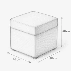 Pufa sztruks POSO 40x40 tapicerowana kwadratowa ze schowkiem morska