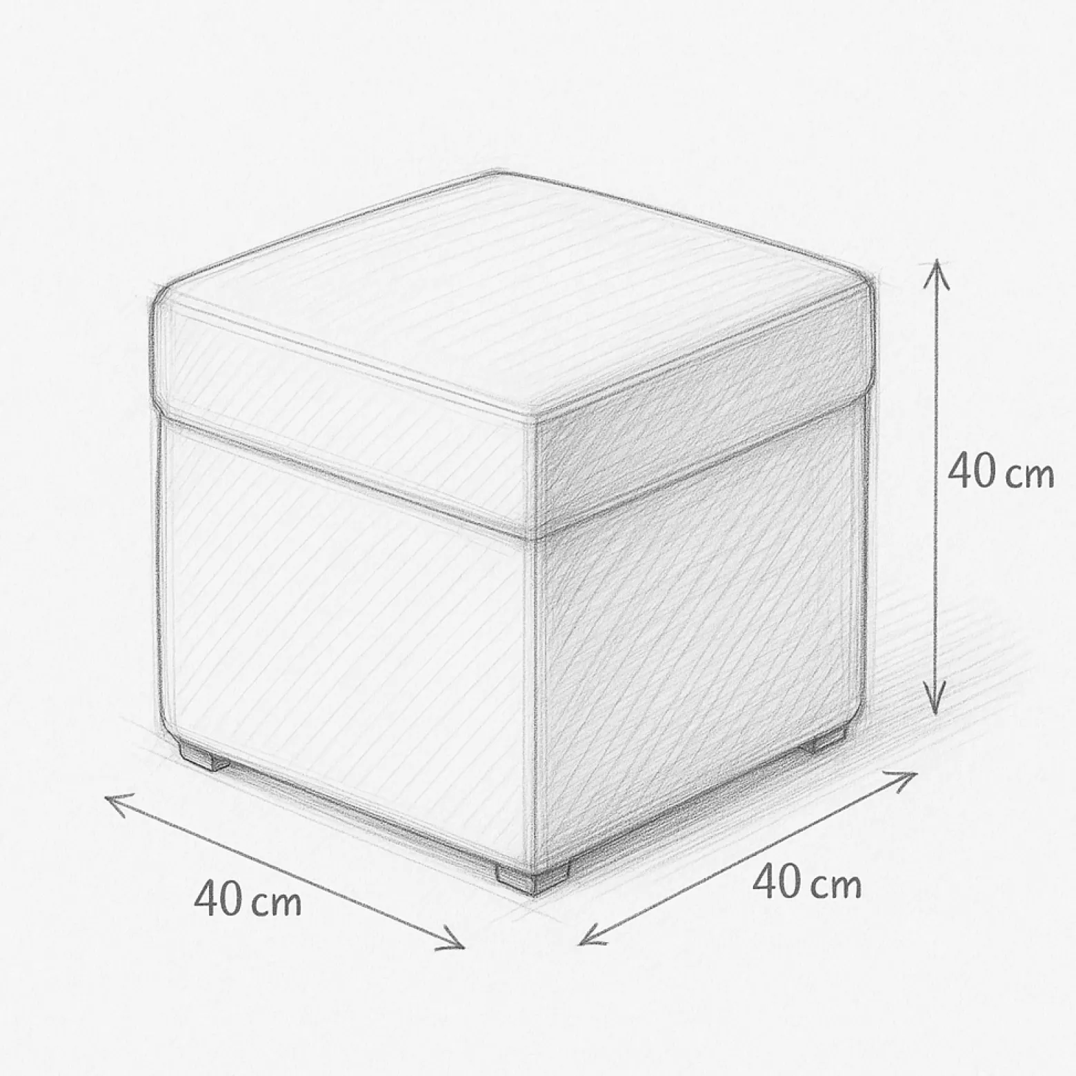 Pufa sztruks POSO 40x40 tapicerowana kwadratowa ze schowkiem morska